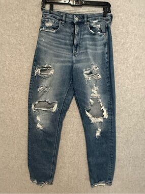 American Eagle Outfitters Distressed Boyfriend Jeans - Blue